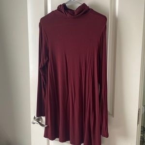 Maroon long sleeve dress